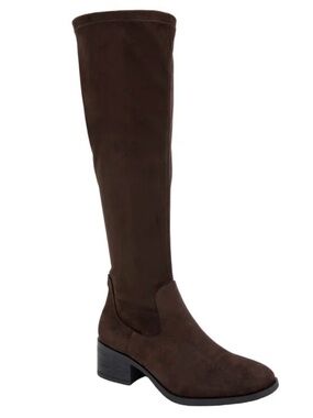 NIB Kenneth Cole Women's Tall Stanford Knee High Stretch Boot Brown